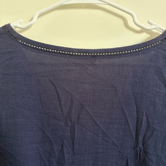 Lovestitch Large Along the Coast Navy Blue Women's Blouse Paisley Cinched Waist - Picture 10 of 11